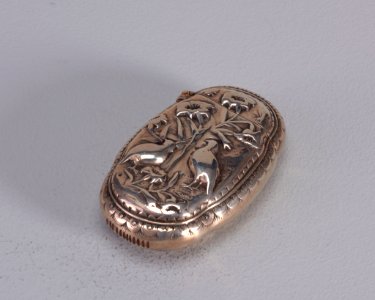Quail and Floral Decoration Matchsafe, ca. 1886 (CH 18503307)