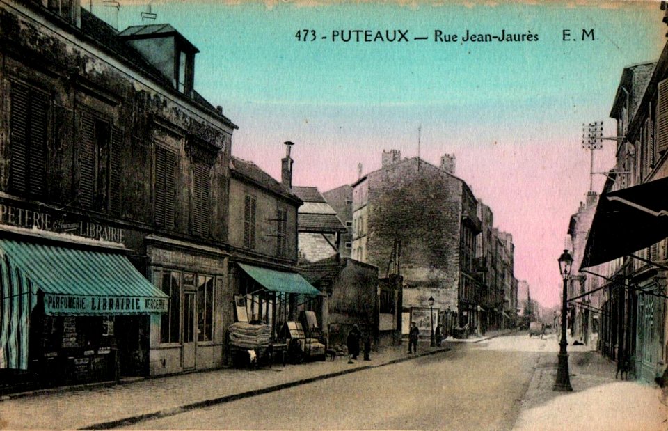 Puteaux.Rue Jean-Jaurès.Colorisée