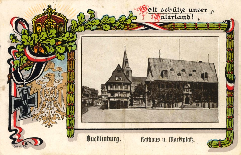 Quedlinburg, Sachsen-Anhalt - Rathaus und Marktplatz (Zeno Ansichtskarten)