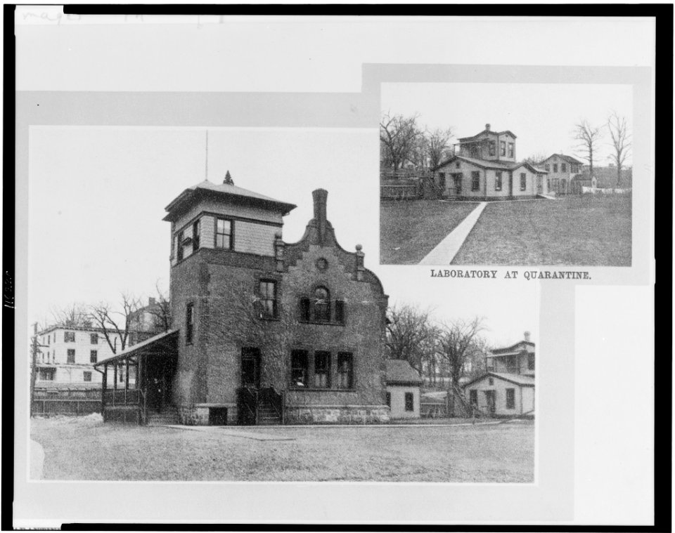 Quarantine station-Office of Dr. Doty, where boarding doctors wait for the signal, two whistles, informing them of the approach of an incoming steamer Laboratory at quarantine. LCCN96506908
