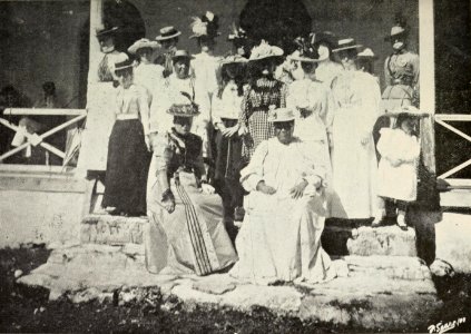 Queen Makea and Party in the Palace Grounds, Rarotonga