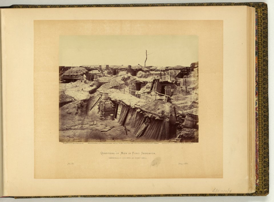 Quarters of men in Fort Sedgwick Generally known as Fort Hell - - negative by T.H. O'Sullivan ; positive by A. Gardner. LCCN2002713097