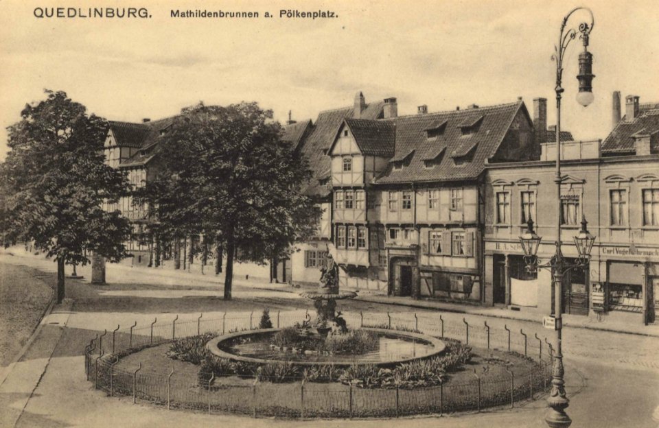 Quedlinburg, Sachsen-Anhalt - Mathildenbrunnen am Pölkenplatz (Zeno Ansichtskarten)