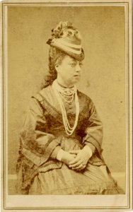 Queen Emma wearing Niihau lei (studio portrait)