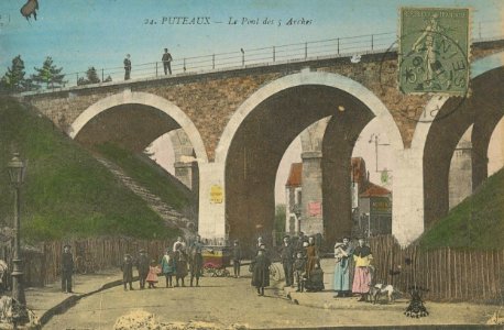 Puteaux.Pont des cinq arches.Rue Voltaire.Rue des Bas-Rogers