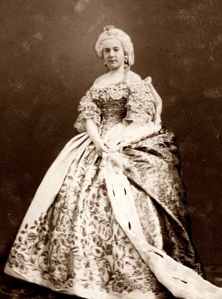Queen Maria Henriette of the Belgians in fancy costume