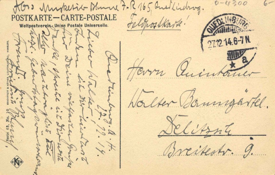 Quedlinburg, Sachsen-Anhalt - Rathausportal (back) (Zeno Ansichtskarten)