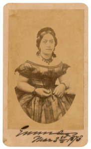 Queen Emma of Hawaii, c. 1859, carte de visite published by H. L. Chase, signed Emma, Mar 3rd 1873