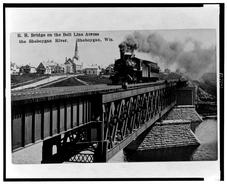 R.R. bridge on the Belt Line across the Sheboygan River, Sheboygan, Wis. LCCN2001695450