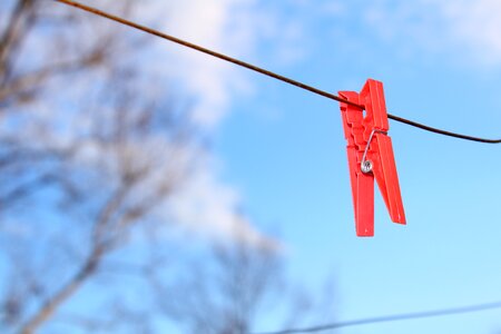 Clothespin clothes line outdoors