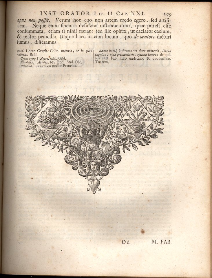 Quintilian, Institutio oratoria ed. Burman (Leiden 1720), p. 209