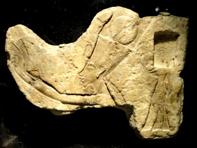 Queen Nefert-iti and Princess Meket-Aten on boundary stela, Tell el-Amarna, 18th Dynasty, 1353-1336 BCE - Nelson-Atkins Museum of Art - DSC08150