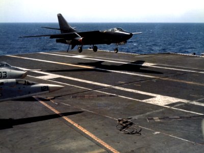 RA-3B of VAP-61 landing on USS Kitty Hawk (CVA-63) c1968