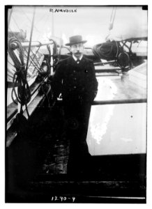 R. Amundsen standing on a ship LCCN2014686719