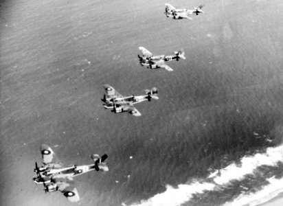 RAAF Beauforts in flight 1942