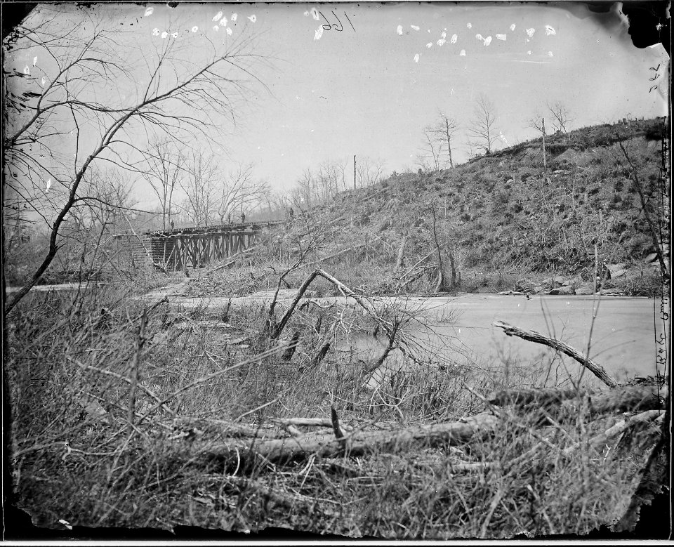R. R. Bridge across Bull Run, built by Military Forces - NARA - 524585