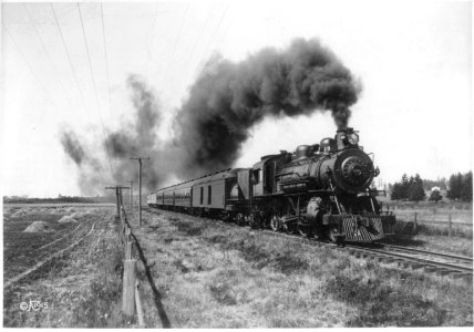 Railroad train with locomotive in foreground LCCN2003663754 photo