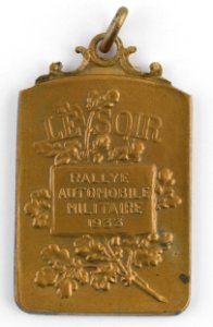 Rallye Automobile Militaire, medal by Pierre Theunis, Belgium, 1933, Coins and Medals Department of the Royal Library of Belgium, 2N91 - 25 (verso)