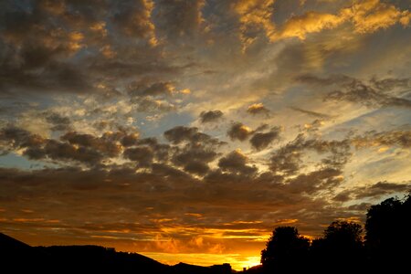Evening sky sunset clouds photo