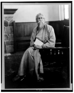 Rabindranath Tagore, full-length portrait, seated, facing front LCCN99403031 photo