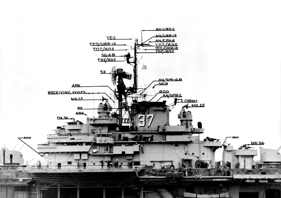 Radars of USS Princeton (CV-37) in 1952
