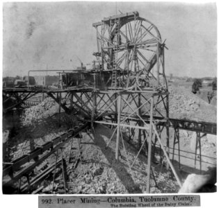 Placer Mining -Columbia,Tuolumne County - the hoisting wheel of the Daley Claim LCCN2002721675