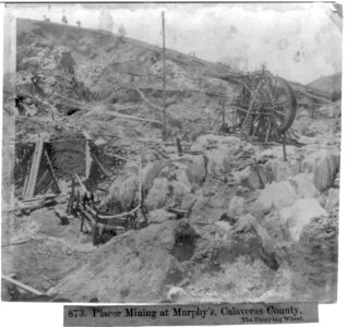 Placer Mining at Murphy's - Calaveras County - The Pumping Wheel LCCN2002723478
