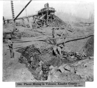 Placer Mining in Volcano, Amador County - the Mine LCCN2002721078