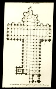 Plan de la Basilique Saint-Sernin de Toulouse et de la Cathédrale de Saint-Jacques-de-Compostelle - J-A Brutails - Université Bordeaux Montaigne - 2422