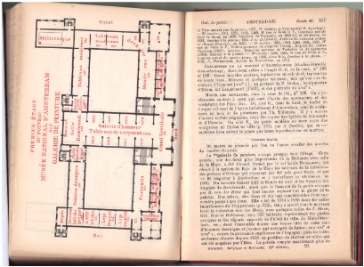Plan du 1er étage du Nouveau Musée National d'Amsterdam — Plattegrond Rijksmuseum 1897