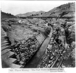 Placer Mining - The Tail Sluice in Brown's Flat, Tuolumne County LCCN2002721690