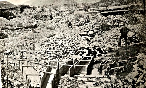 Placer mining 1880s at site of Johntown , Nevada mining settlement photo
