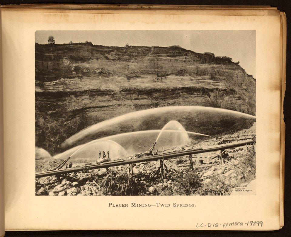 Placer mining, Twin Springs - photo by Horace C. Myers. LCCN2008676703