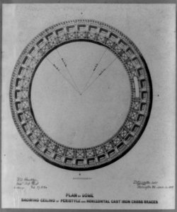 Plan of dome showing ceiling of peristyle and horizontal cast iron cross braces LCCN2002718296