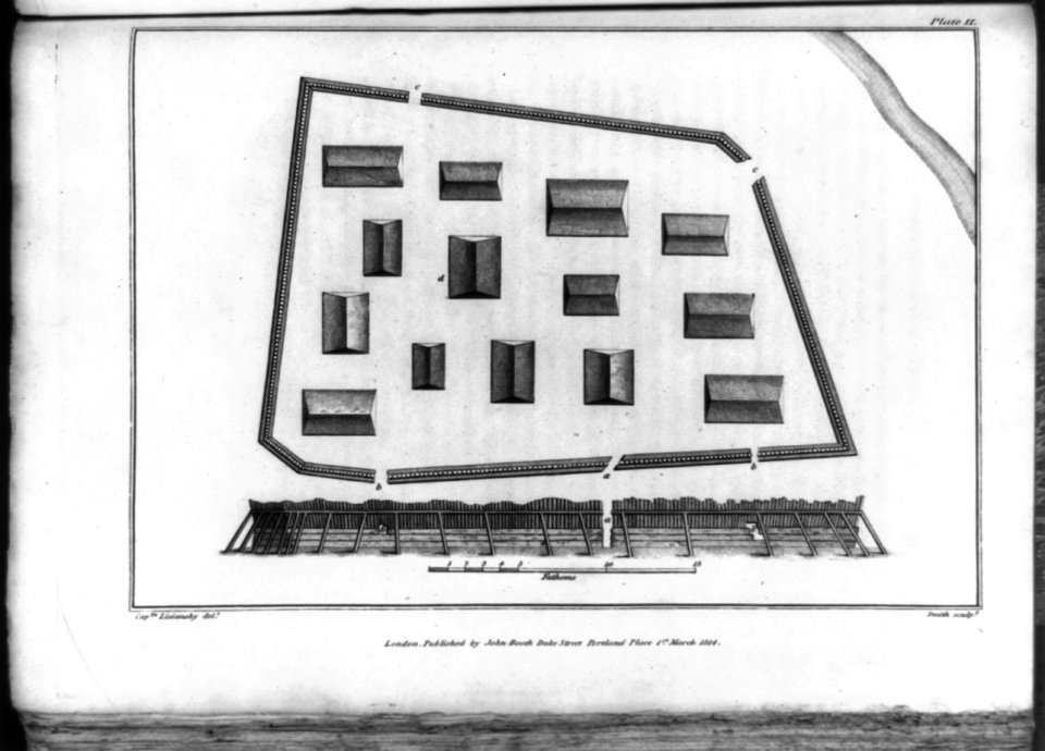 Plan of layout of Russian fort in Alaska, 1803-1806) - Capt'n. Lisiansky, del. ; Smith, sculp't LCCN93507780