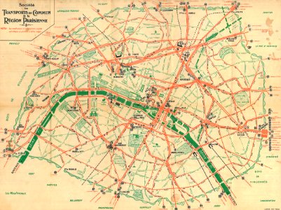 Plan STCRP n°2 de 1923 (verso) Trams à Paris