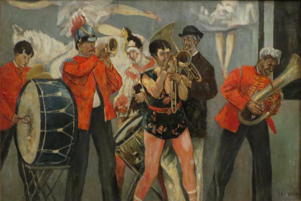 Saltimbanques-The Sideshow Orchestra by Jean-François Raffaëlli