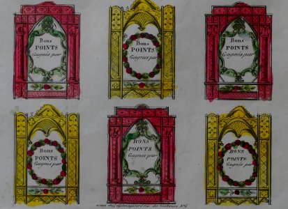 Planche de bons points vers 1830
