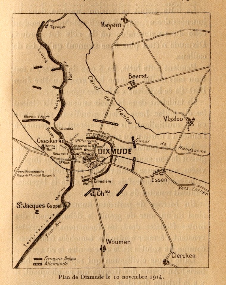 Plan de Dixmude le 10-11-1914