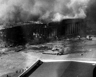 PLanes burning-Ford Island-Pearl Harbor
