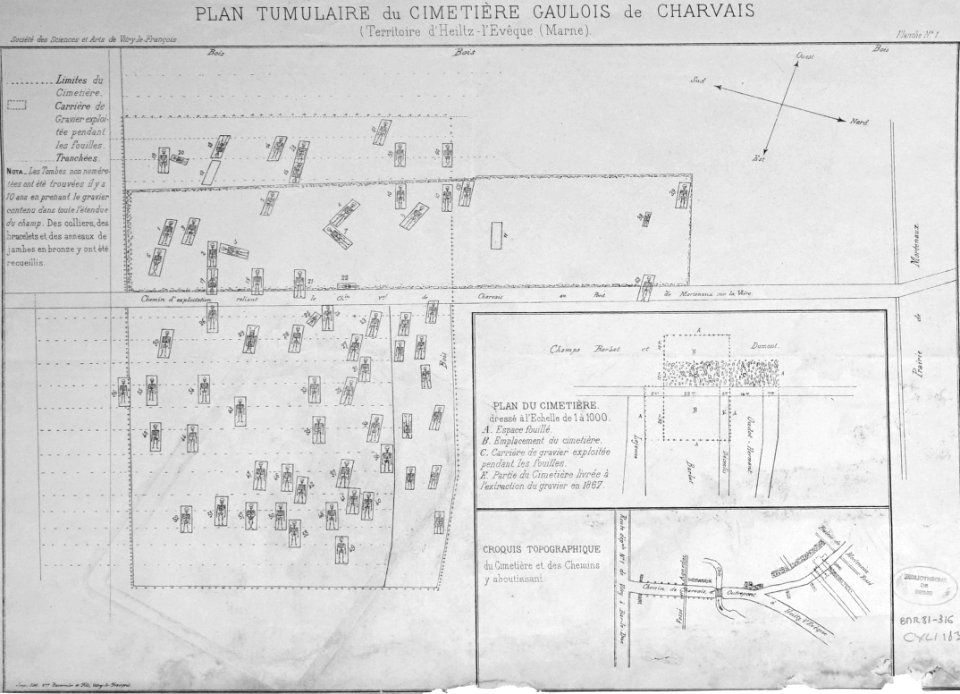Plan du cimetière de Charvey 02761