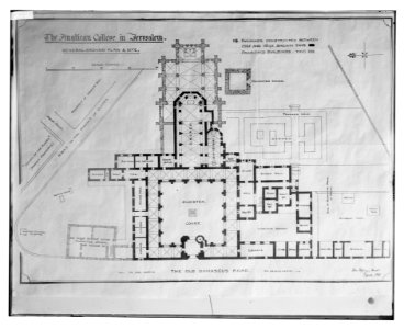 Plan of Anglican College, Jerusalem. Geo. Jeffery, Arch't (i.e. George Jeffrey, architect), Cyprus 1898 on Salah Ed-Din St. near American Colony LOC matpc.11841