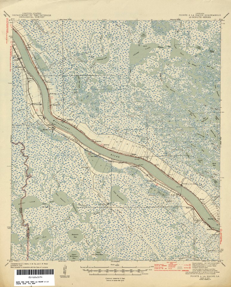 Plaquemines Parish Pointe à la Hache Map 1939