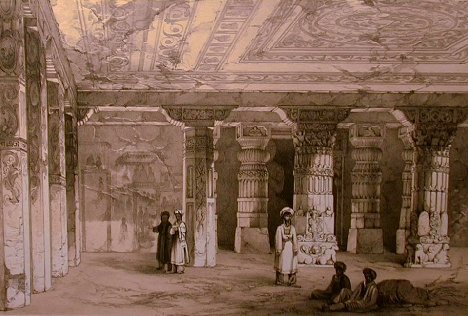 Plate 5* == Ajunta-- Interior of Vihara, No. 16