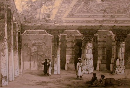 Plate 5* == Ajunta-- Interior of Vihara, No. 16
