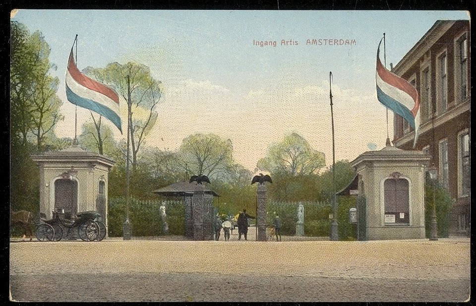 Plantage Kerklaan, de ingang van Artis. Uitgave J.V.A, Afb ANWU01745000010