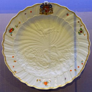 Plate from the Swan Service, Meissen porcelain, c. 1737-1741, hard-paste porcelain - California Palace of the Legion of Honor - San Francisco, CA - DSC03039