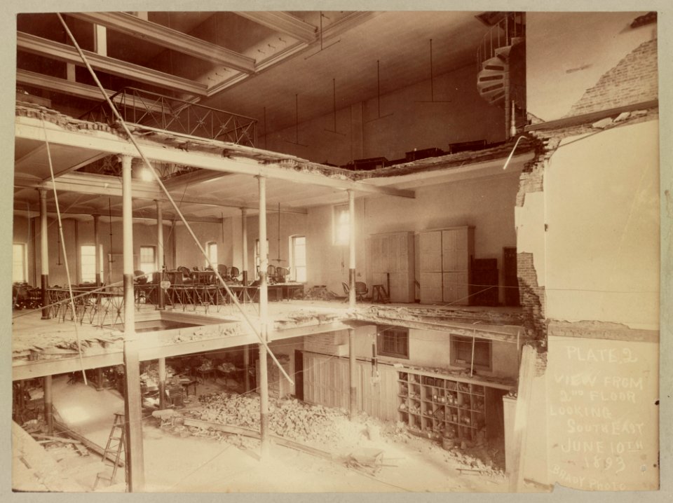 Plate 2, view from 2nd floor looking south east, June 10th, 1893 - Brady Photo. LCCN2015647151