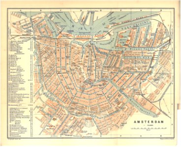 Plan d'Amsterdam — Guide Baedeker Belgique et Hollande. – 1897