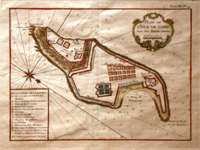 Plan de l'Ile de Gorée avec ses fortifications mg 8501